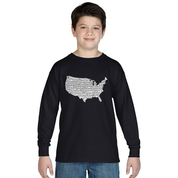 LA Pop Art Boy's Word Art Long Sleeve - THE STAR SPANGLED BANNER