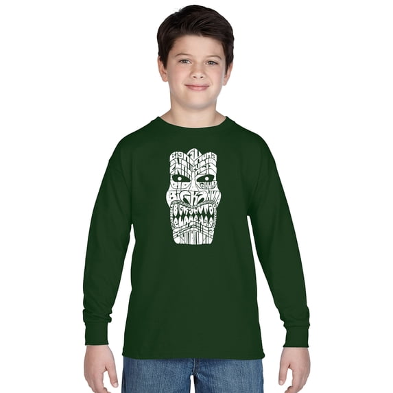LA Pop Art Boy's Word Art Long Sleeve - TIKI - BIG KAHUNA