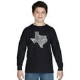 thumbnail image 1 of LA Pop Art Boy's Word Art Long Sleeve - The Great State of Texas, 1 of 2