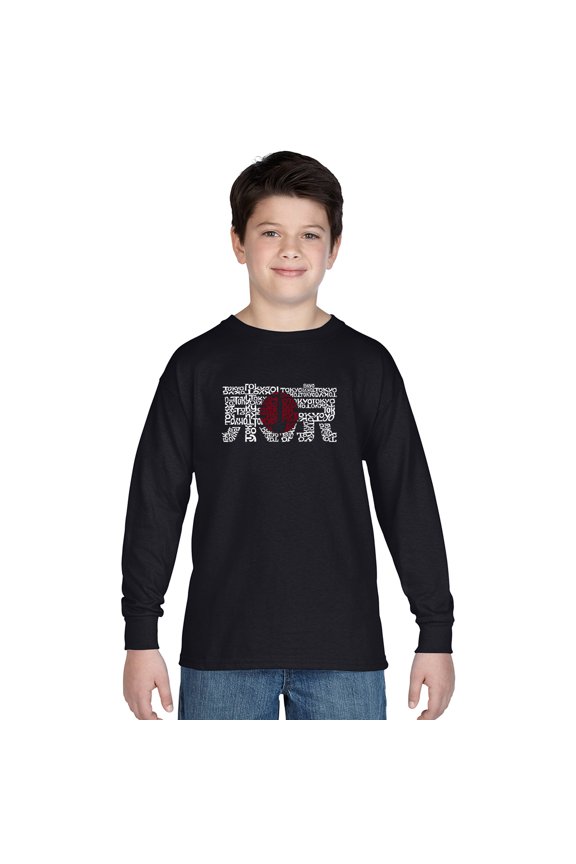 Boy's Word Art Long Sleeve - Tokyo Sun