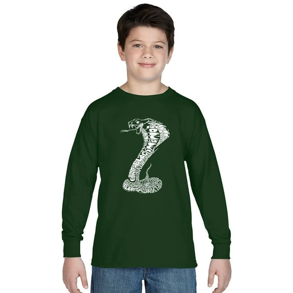 LA Pop Art Boy's Word Art Long Sleeve - Tyles of Snakes