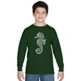 thumbnail image 1 of LA Pop Art Boy's Word Art Long Sleeve - Types of Seahorse, 1 of 2