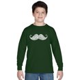 thumbnail image 1 of LA Pop Art Boy's Word Art Long Sleeve - WAYS TO STYLE A MOUSTACHE, 1 of 2