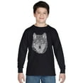 thumbnail image 1 of LA Pop Art Boy's Word Art Long Sleeve - Wolf, 1 of 2