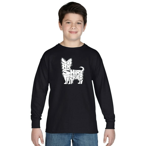 LA Pop Art Boy's Word Art Long Sleeve - Yorkie