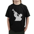 thumbnail image 1 of LA Pop Art Boy's Word Art T-shirt - ALL TIME JAZZ SONGS, 1 of 2