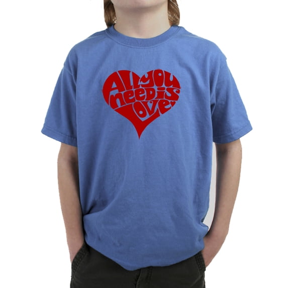 LA Pop Art Boy's Word Art T-shirt - All You Need Is Love