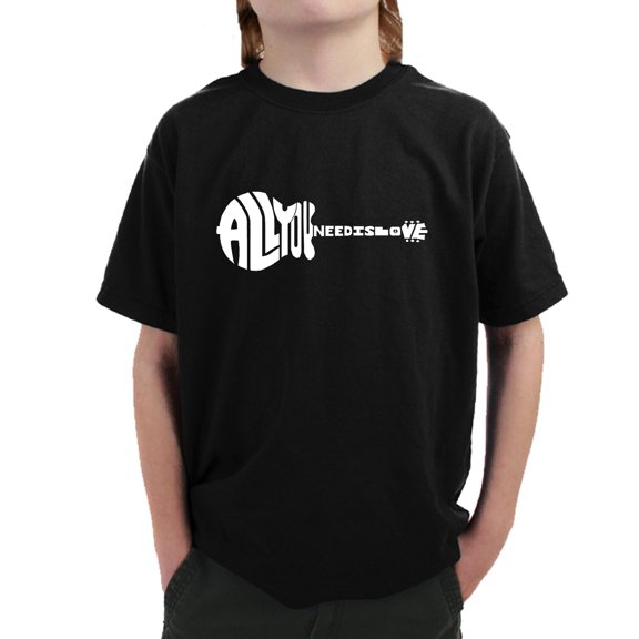 LA Pop Art Boy's Word Art T-shirt - All You Need Is Love