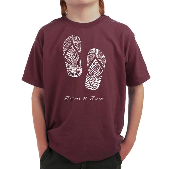 LA Pop Art Boy's Word Art T-shirt - BEACH BUM