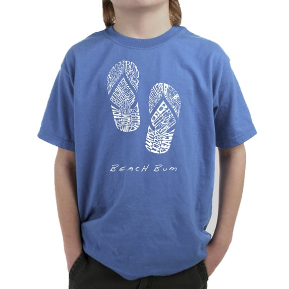 LA Pop Art Boy's Word Art T-shirt - BEACH BUM