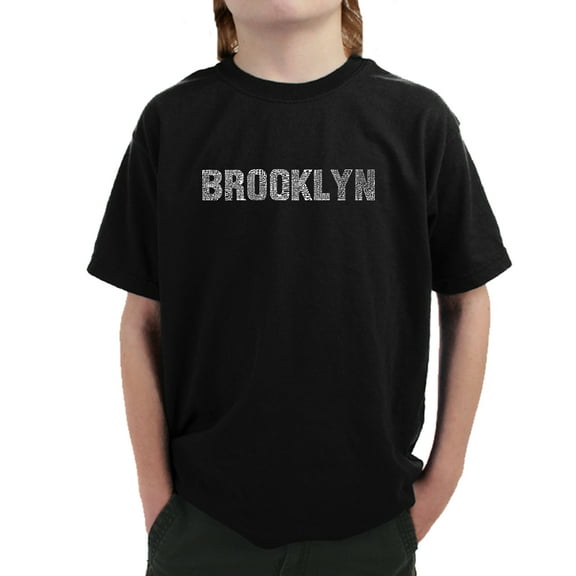 LA Pop Art Boy's Word Art T-shirt - BROOKLYN NEIGHBORHOODS