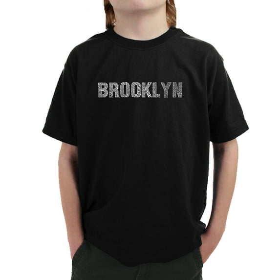 LA Pop Art Boy's Word Art T-shirt - BROOKLYN NEIGHBORHOODS