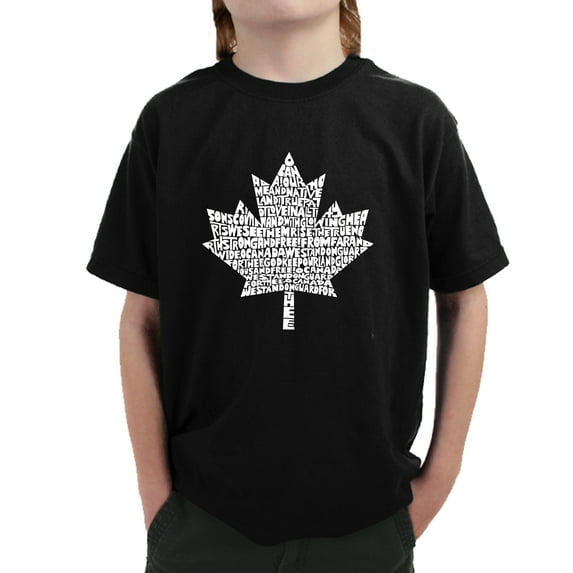 LA Pop Art Boy's Word Art T-shirt - CANADIAN NATIONAL ANTHEM