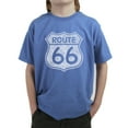 thumbnail image 1 of LA Pop Art Boy's Word Art T-shirt - CITIES ALONG THE LEGENDARY ROUTE 66, 1 of 2