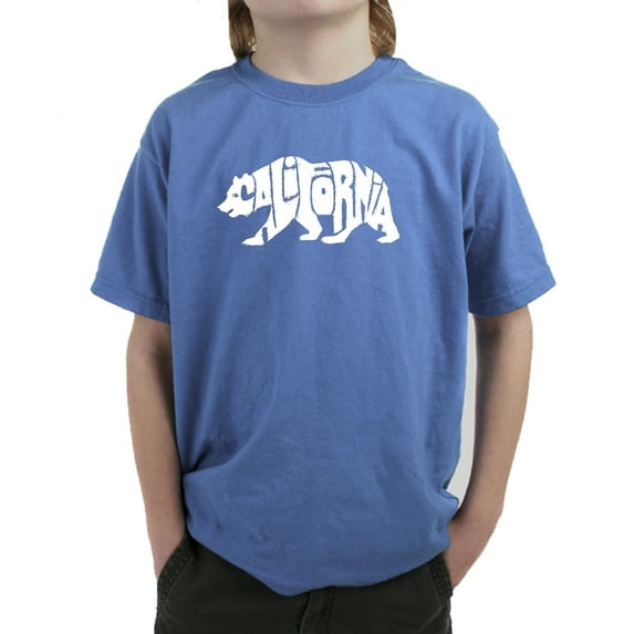 LA Pop Art Boy's Word Art T-shirt - California Bear