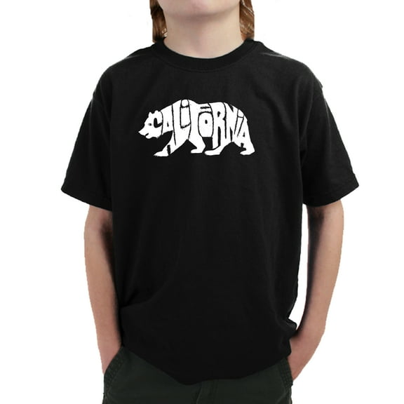 LA Pop Art Boy's Word Art T-shirt - California Bear