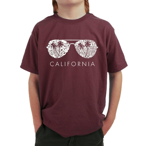 LA Pop Art Boy's Word Art T-shirt - California Shades