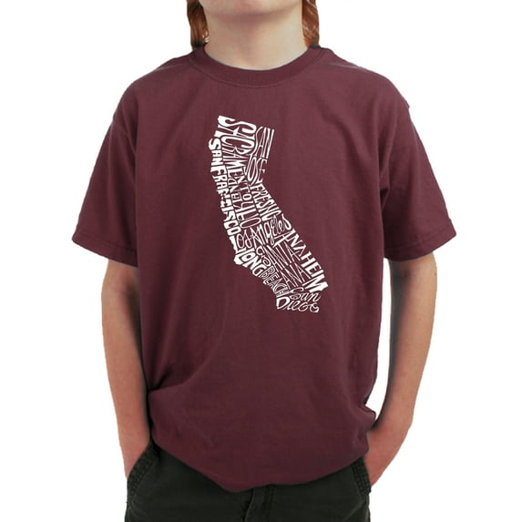 LA Pop Art Boy's Word Art T-shirt - California State