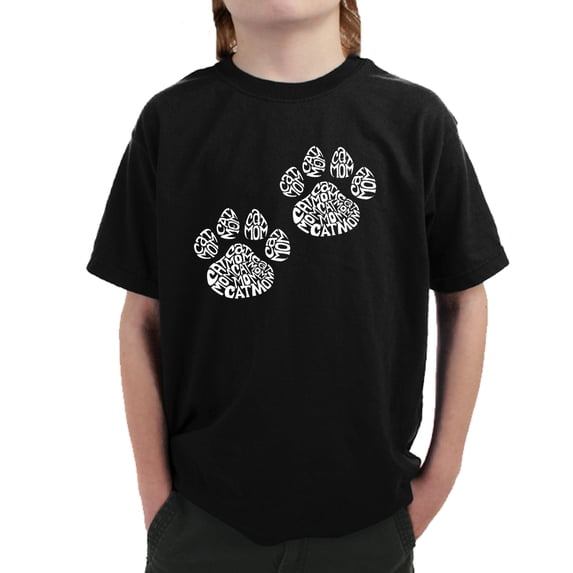LA Pop Art Boy's Word Art T-shirt - Cat Mom