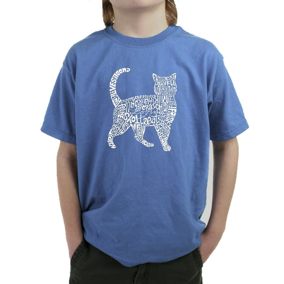 LA Pop Art Boy's Word Art T-shirt - Cat