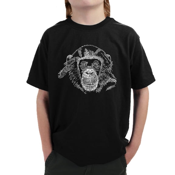 LA Pop Art Boy's Word Art T-shirt - Chimpanzee