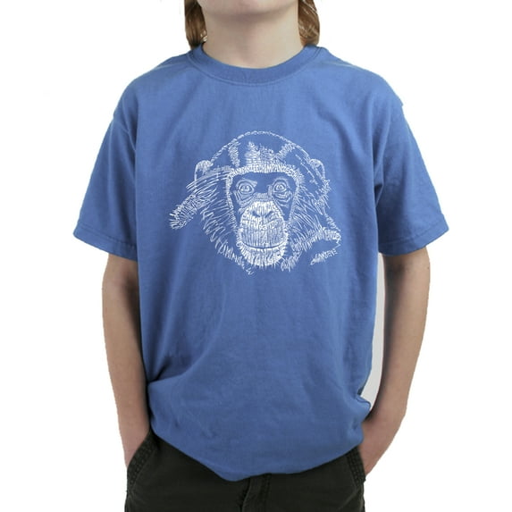 LA Pop Art Boy's Word Art T-shirt - Chimpanzee