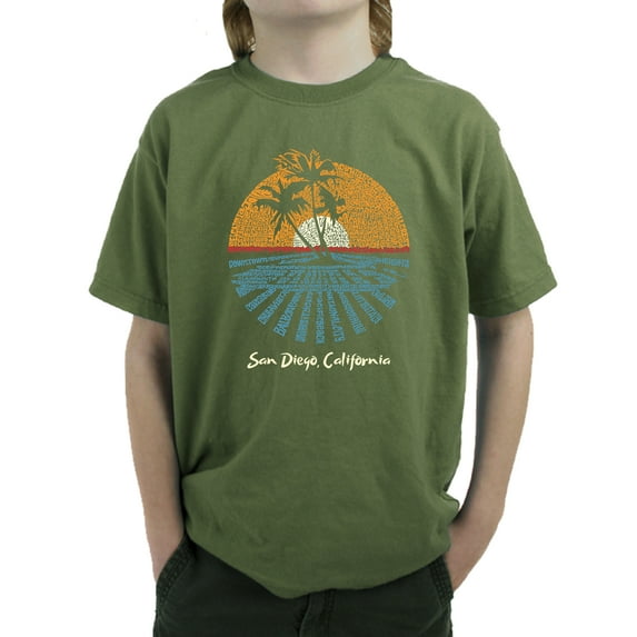 LA Pop Art Boy's Word Art T-shirt - Cities In San Diego