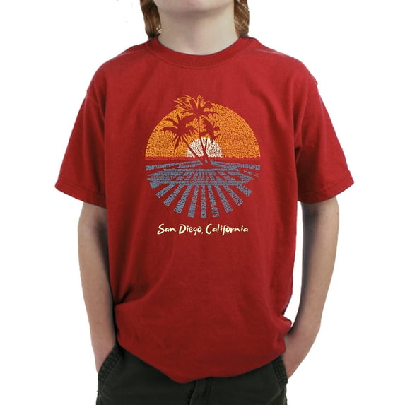 LA Pop Art Boy's Word Art T-shirt - Cities In San Diego