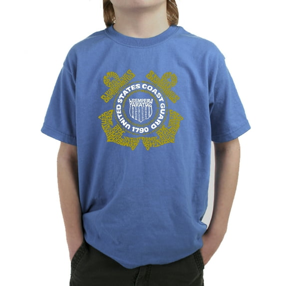 LA Pop Art Boy's Word Art T-shirt - Coast Guard