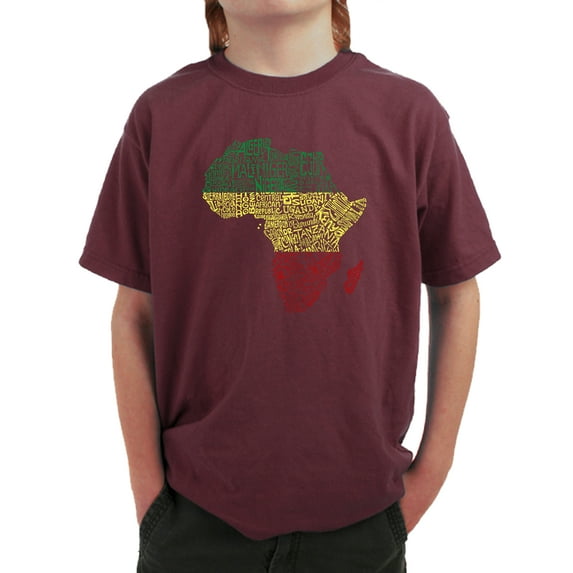LA Pop Art Boy's Word Art T-shirt - Countries in Africa