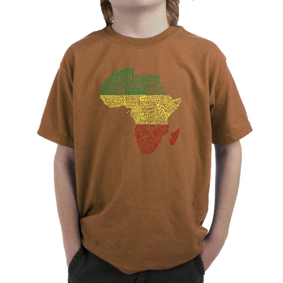 LA Pop Art Boy's Word Art T-shirt - Countries in Africa