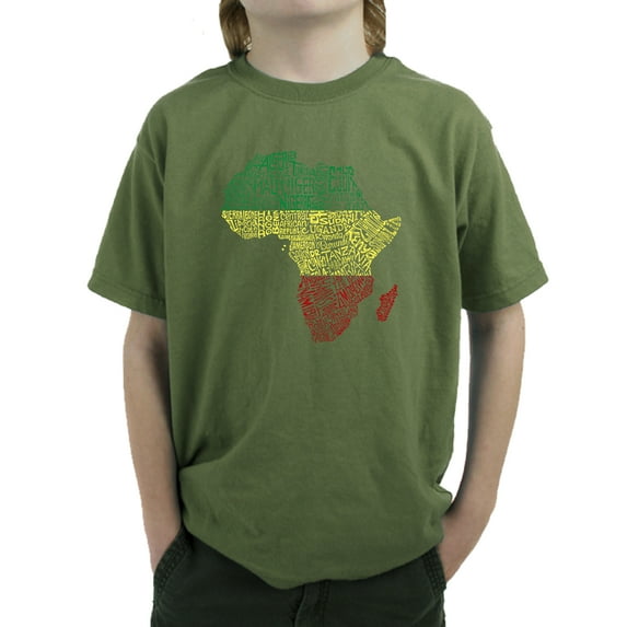 LA Pop Art Boy's Word Art T-shirt - Countries in Africa