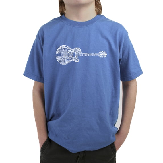 LA Pop Art Boy's Word Art T-shirt - Country Guitar