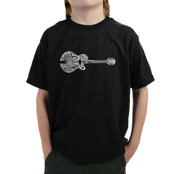 LA Pop Art Boy's Word Art T-shirt - Country Guitar