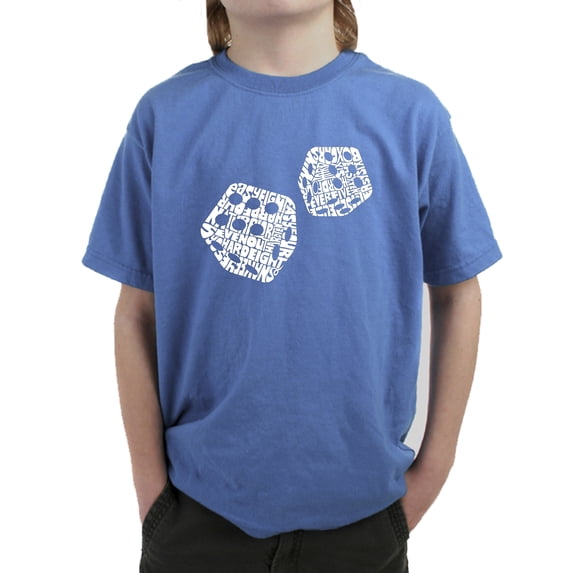 LA Pop Art Boy's Word Art T-shirt - DIFFERENT ROLLS THROWN IN THE GAME OF CRAPS