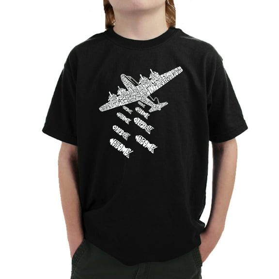 LA Pop Art Boy's Word Art T-shirt - DROP BEATS NOT BOMBS