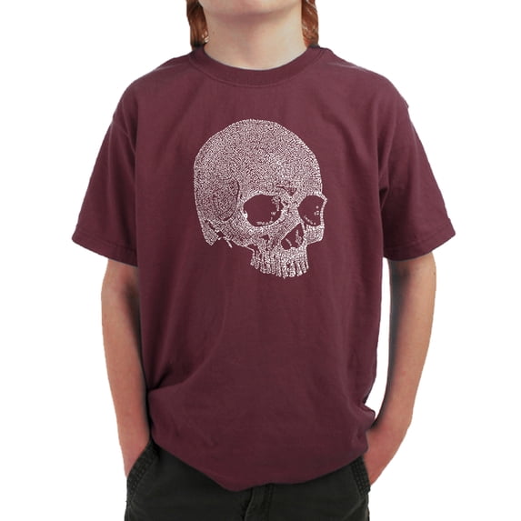 LA Pop Art Boy's Word Art T-shirt - Dead Inside Skull