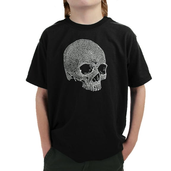 LA Pop Art Boy's Word Art T-shirt - Dead Inside Skull