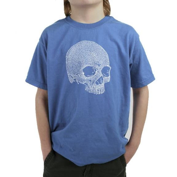 LA Pop Art Boy's Word Art T-shirt - Dead Inside Skull