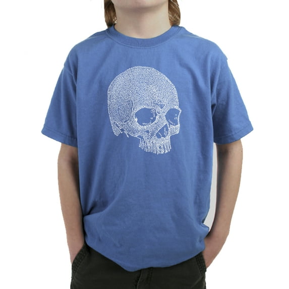 LA Pop Art Boy's Word Art T-shirt - Dead Inside Skull
