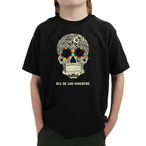 LA Pop Art Boy's Word Art T-shirt - Dia De Los Muertos