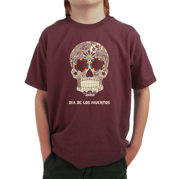 LA Pop Art Boy's Word Art T-shirt - Dia De Los Muertos
