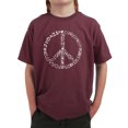thumbnail image 1 of LA Pop Art Boy's Word Art T-shirt - Different Faiths peace sign, 1 of 2