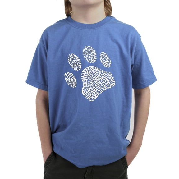 LA Pop Art Boy's Word Art T-shirt - Dog Paw