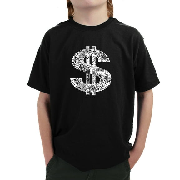 LA Pop Art Boy's Word Art T-shirt - Dollar Sign