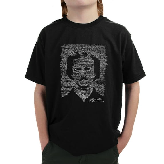 LA Pop Art Boy's Word Art T-shirt - EDGAR ALLEN POE - THE RAVEN