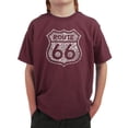 thumbnail image 1 of LA Pop Art Boy's Word Art T-shirt - Get Your Kicks on Route 66, 1 of 2