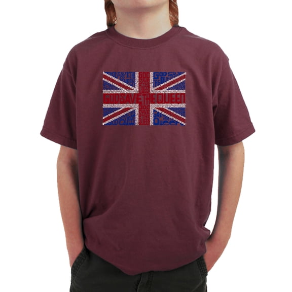 LA Pop Art Boy's Word Art T-shirt - God Save The Queen