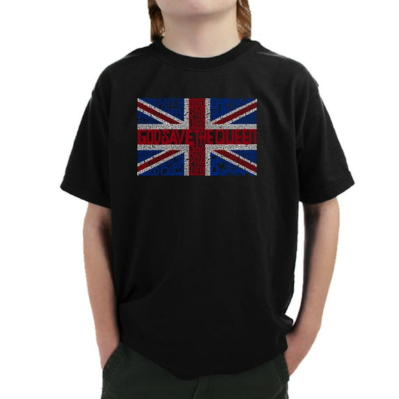 LA Pop Art Boy's Word Art T-shirt - God Save The Queen