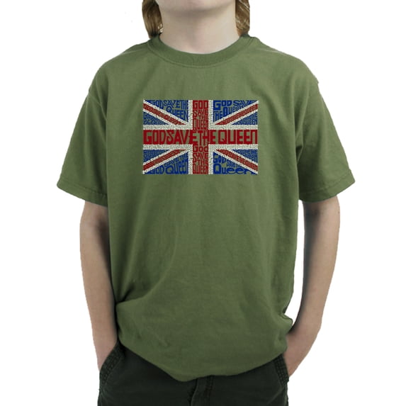 LA Pop Art Boy's Word Art T-shirt - God Save The Queen